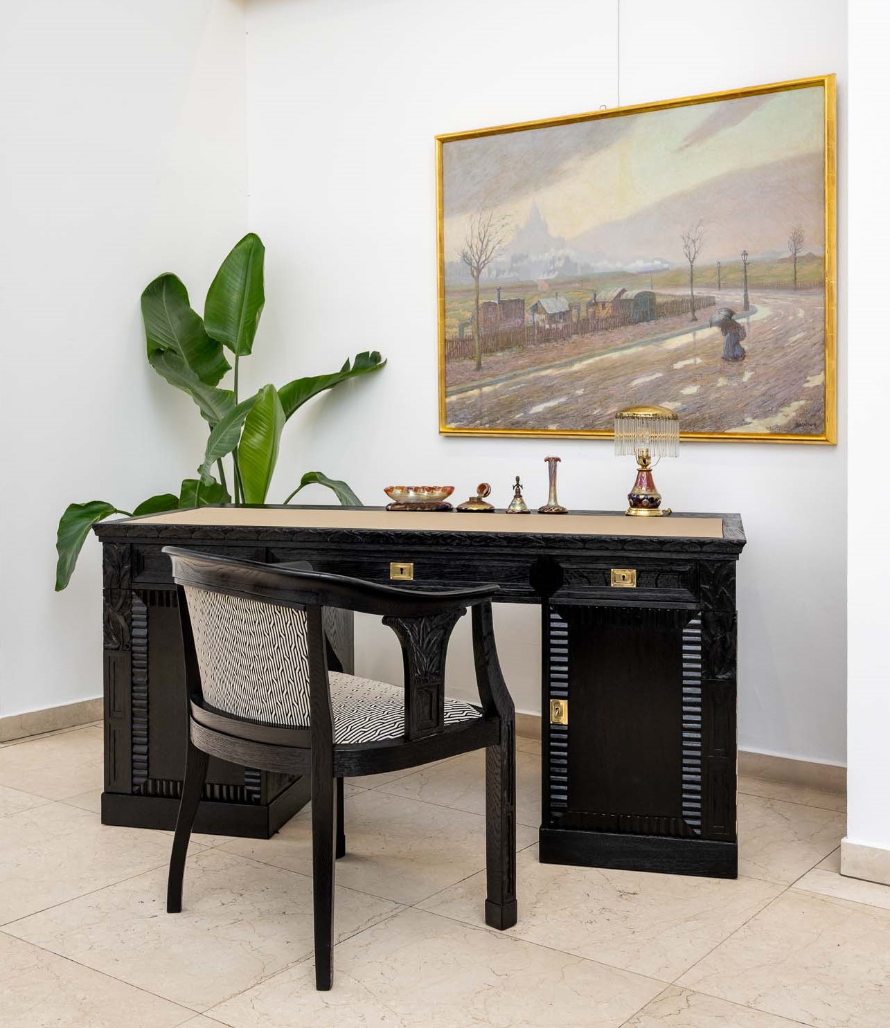 Oil painting "Ein Regentag" Rudolf Quittner ca.1904 - Image 7