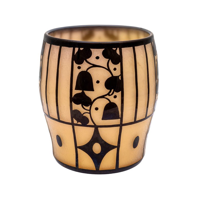 Vase Josef Hoffmann Loetz Neuroth außen Schwarz ca. 1911